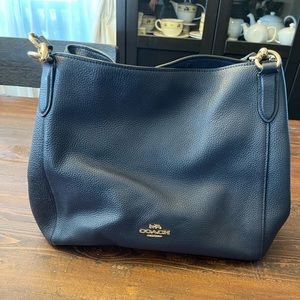 Coach shoulder bag gold hardware in Navy Blue